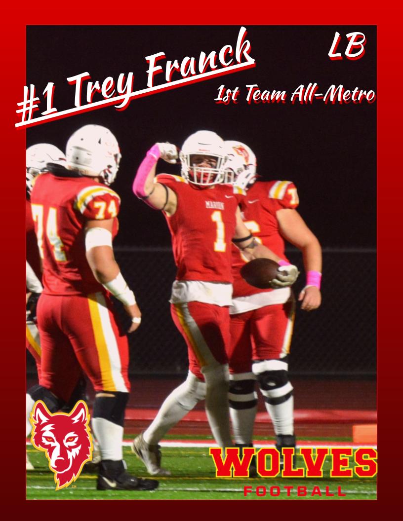 Our 1st Team members are:
WR #84 Kaiden Griffith
LB #15 Logan Tilkes
LB #1 Trey Franck
OL #76 Ryan Bos