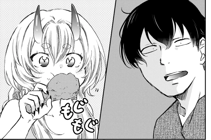 ニコニコ静画「人喰い鬼と男メシ」5話目公開されました! 人喰い鬼の子とのラブラブ❤同棲生活 いっぱい見てって下さい～*** ↓↓↓ https://seiga.nicovideo.jp/watch/mg784308?track=verticalwatch_next1