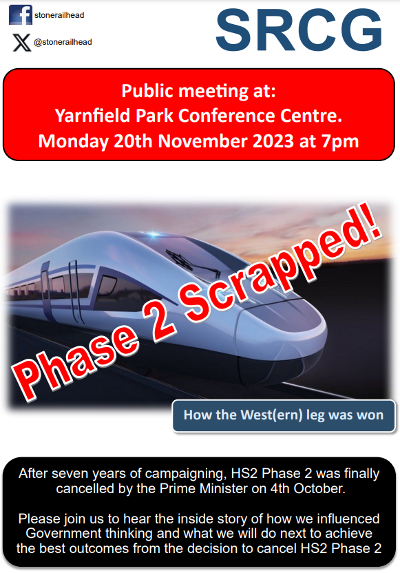 StoneRailhead's tweet photo. Don't forget our SRCG campaign update at Yarnfield Park Conference Centre at 19:00 on Monday 20th November 2023 - Stone Railhead Crisis Group (SRCG) https://t.co/Kar25DTWfL
