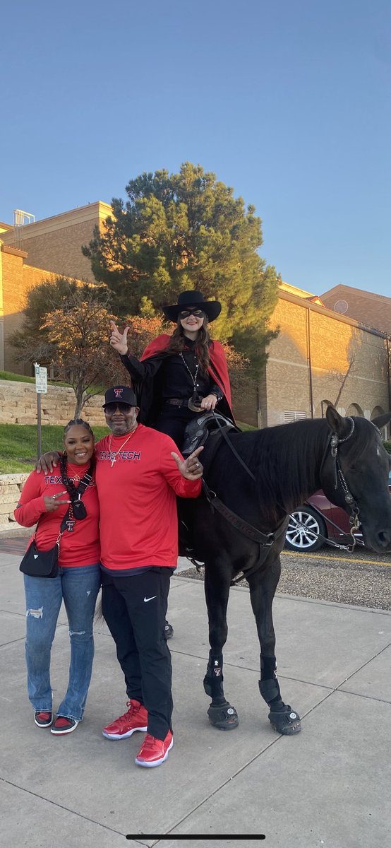 Just out here breathing the fresh West Texas air, supporting the Lady Raiders and making friends! 😬😬😬