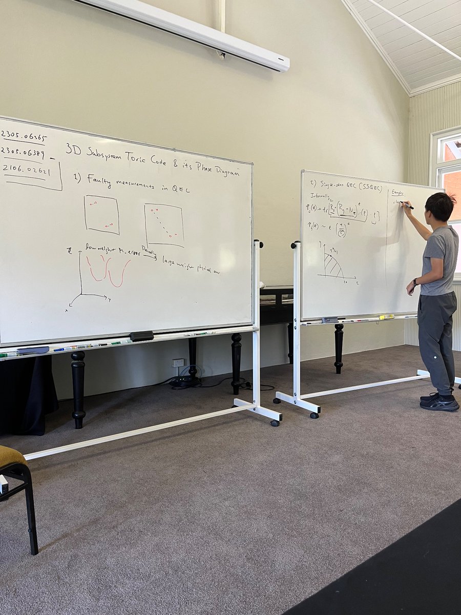 DomJWilliamson's tweet photo. Yaodong Li tells us about the phase diagram of the 3D subsystem toric code.
#TOPO2023 https://t.co/mXNvIGMz8A
