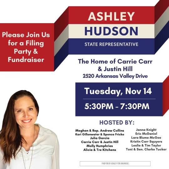 Hey, West Little Rock! You're invited. Let's rally together for the future our children deserve. 

AshleyForArkansas.com
