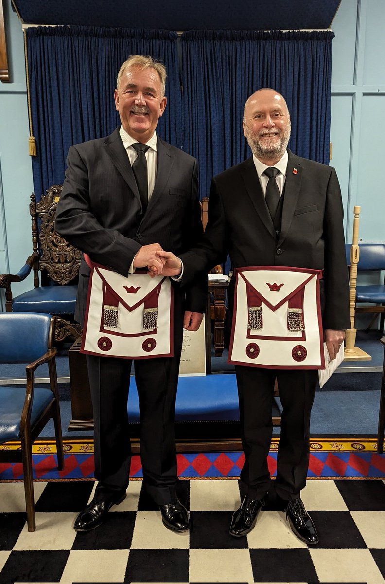 WessexAthelstan's tweet photo. A great @MOAthelstan evening at King Ecgberht of Wessex Court No. 98.
An Installation and the Instruction of two new Court Master Masons!
Welcome Bro Peter and Bro James to @WessexAthelstan and congratulations to W Bro McGahan on attaining the Chair of Kind Athelstan https://t.co/TTncpXlG8Q