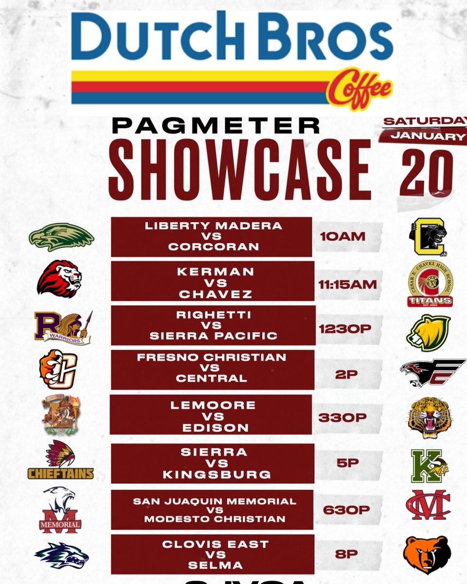 PagMeterShocase's tweet photo. Excited to announce our newest Sponsor for the @pagmeter Showcase!  Dutch Bros Coffee of Fresno!
Lots of talent coming through the @fresnochristian  Gym Mark your calendars for January 20th! https://t.co/YmdyoVsS9Z