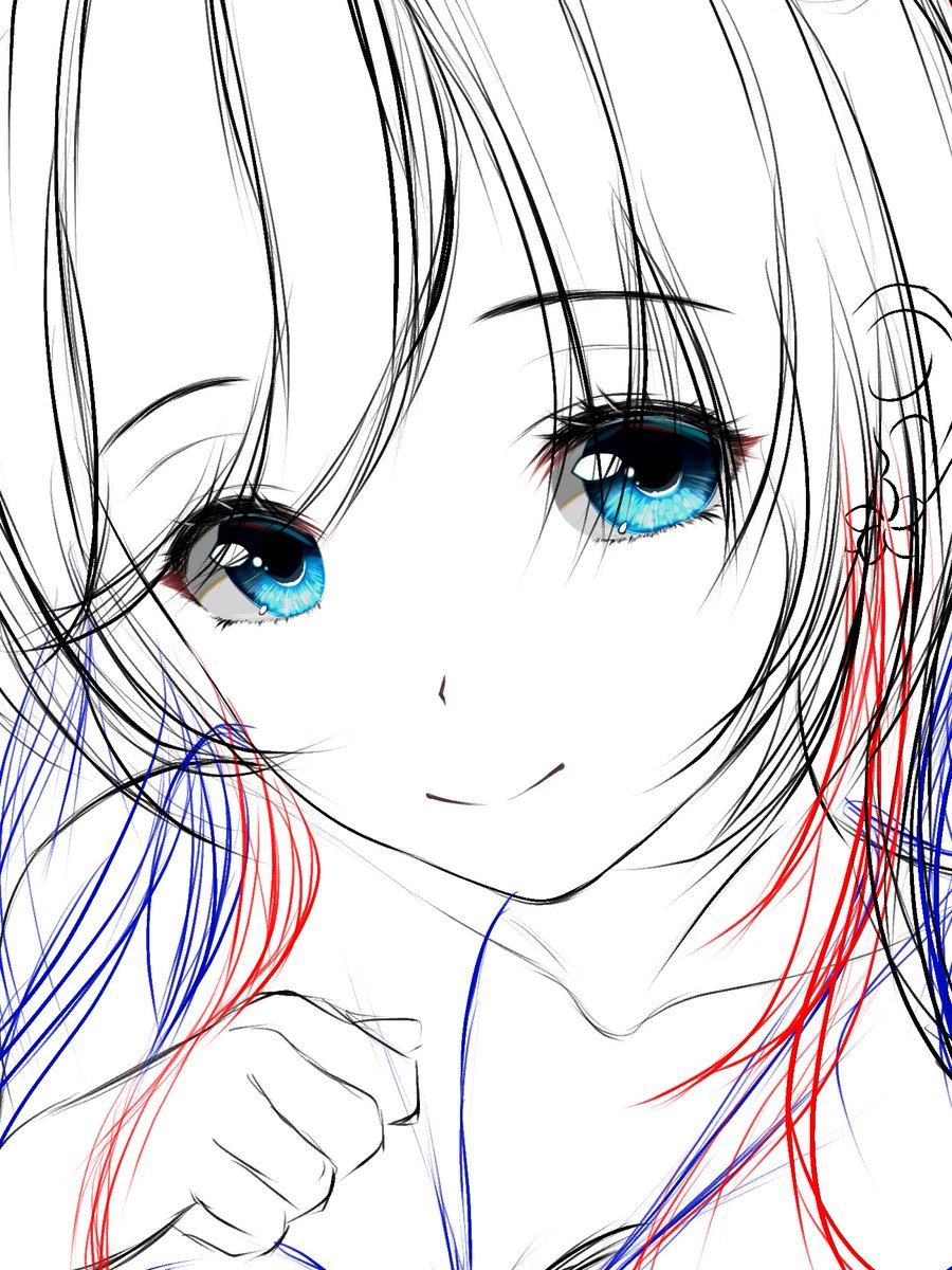 詩音ちゃんラフ途中
一旦置いて夏音ちゃんに移行します