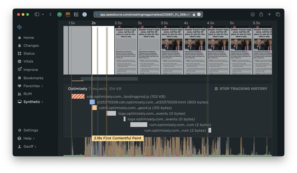 smashingmag's tweet image. Having access to a free reporting tool like Lighthouse in DevTools is a great start for diagnosing performance issues by identifying bottlenecks on the main thread.
↬ Check out how @SpeedCurve can help you and your team dig deeper into the data: smashingmagazine.com/2023/10/speedc…