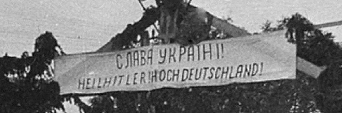 dias_adolf53436's tweet photo. And to all those joyfully proclaiming "Slava Ukraini" know that you are in fact chanting a Nazi slogan, no matter how Ukraine now tries to blur this from our collective memory.  

History won't be kind with those that claimed they didn't knew.

#SlavaUkraini #UkraineNazism https://t.co/66yfd2u3GG