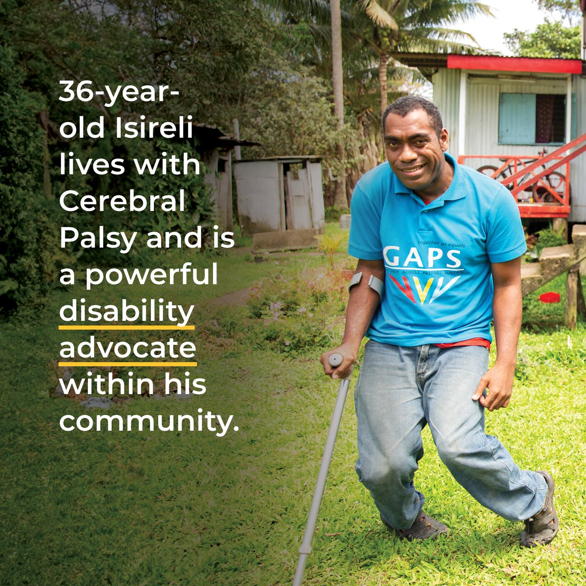 Without the right support, people with disabilities are at risk of falling even further behind. For Isireli, the support of his family was crucial in overcoming barriers to inclusion. Read his story here bit.ly/3ShXM0O