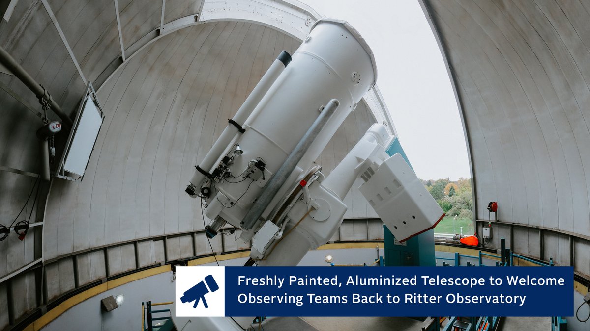 When the Ritter Observatory was dedicated in 1967, it was the largest optical telescope in the United States east of the Mississippi River. Over the past year, the research-grade telescope has undergone refurbishment. Learn more 🔭 myut.link/r7w