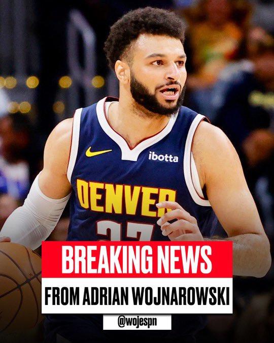 wojespn's tweet photo. ESPN Sources: Denver Nuggets star Jamal Murray will be likely sidelined for the remainder of the month because of his right hamstring strain. https://t.co/yfdxUZ5bkK