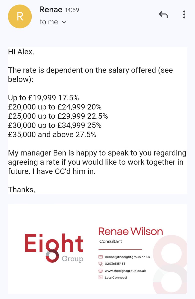 It is shocking that this is the state of affairs within the education system that recruiters see it acceptable to charge 27.5% of annual salary to fill positions. @miss_mcinerney @warwickmansell