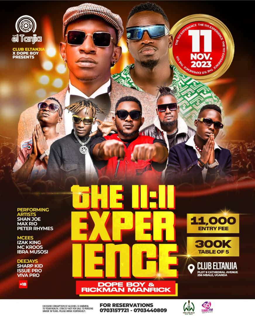 The Baddest Experience 11:11 is in the City this Saturday 11th Nov. 2023 at Club el Tanjia
Come let's party together.
#MrAnada1
#JustLikeUsual