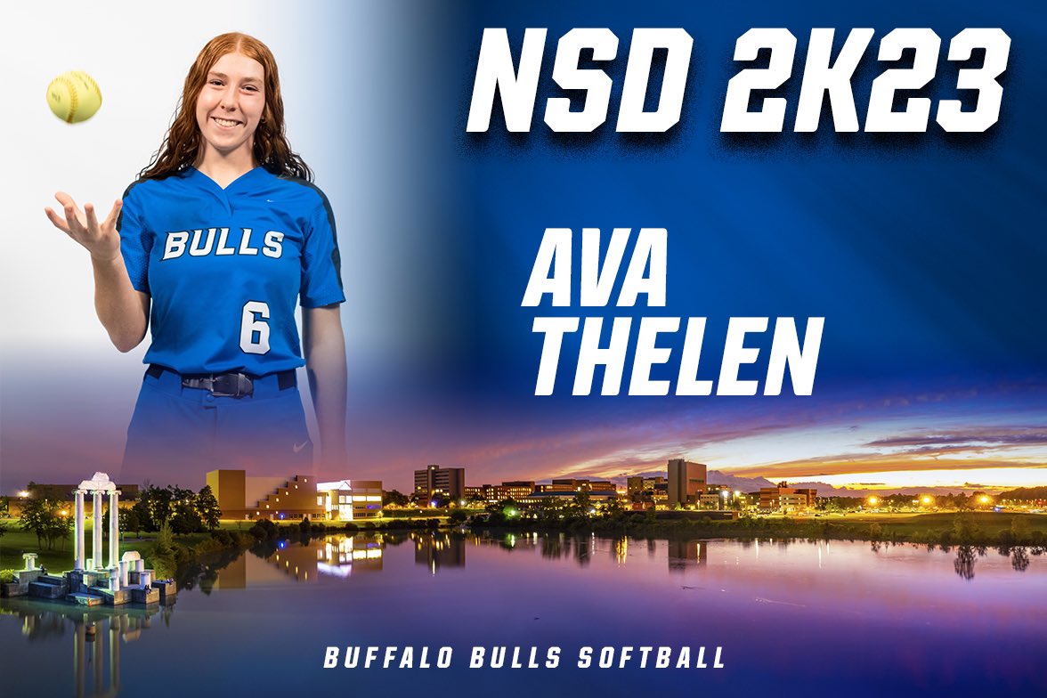 UBBullssoftball's tweet photo. Welcome to Buffalo, @AvaThelen4! #UBhornsUP🤘 https://t.co/wjJUmHGaBR
