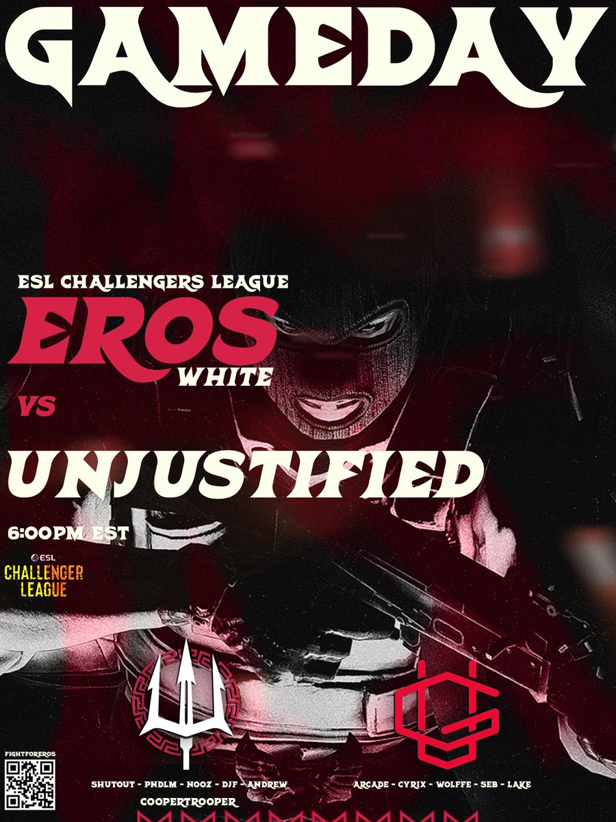 ErosEsportsClub's tweet photo. GAMETIME 🤩

⚔️EROS RED vs UNJUSTIFIED
⏰ LIVE NOW (link in replies)
❓ESL Challengers League

#FightForEros | @ErosCSGO https://t.co/LsaNXZP4cu