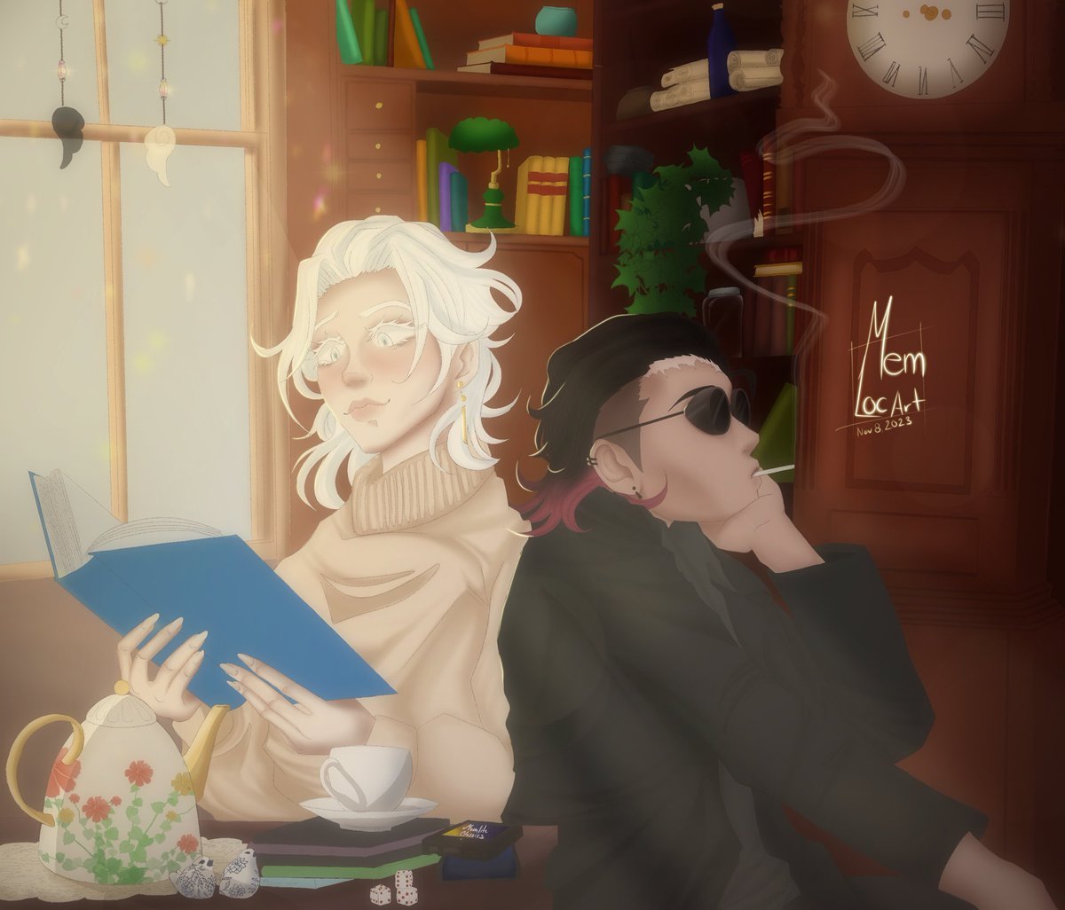 MemLocArt's tweet photo. Made Good Omens OC’s with the homie, and had to draw them, as THEM, your know? You know. #goodomensoc #GoodOmens #digitalart https://t.co/nKXbGLwwTR