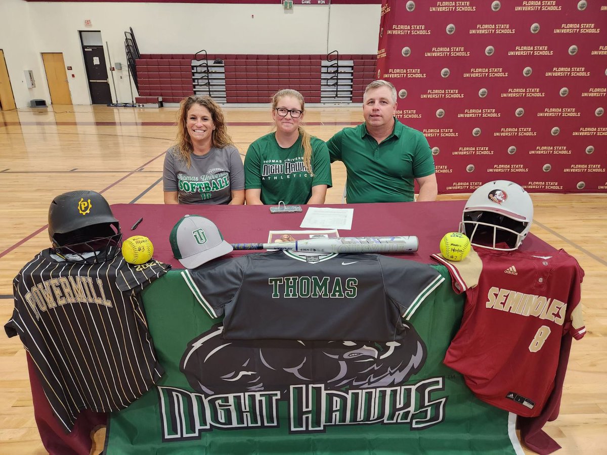 FloridaHighSB's tweet image. A big congratulations to two of our seniors! @AshlynP1017  who signed with Thomas University and @dillyn_suggs  who signed with Campbell University! These two will do great things at the collegiate level.