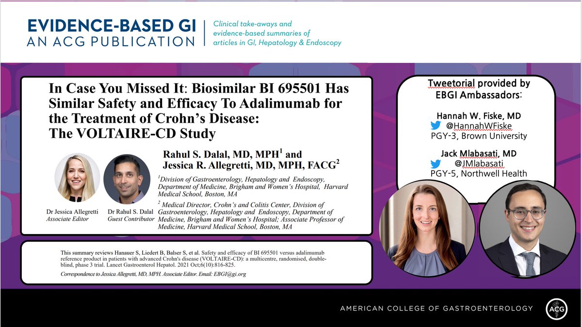 Evidence-Based GI: An ACG Publication (EBGI) (@acg_ebgi) on Twitter photo 1/#EBGI Tweetorial🧵w/ @hannahwfiske & @jmlabasati
"ICYMI: Biosimilar BI 695501 Has Similar Safety and Efficacy to Adalimumab for the Treatment of Crohn’s Disease: VOLTAIRE-CD Study"
📜bit.ly/ebgi1023
🎧bit.ly/ebgiaudio
📰bit.ly/ibdbio <a href="/LancetGastroHep/">The Lancet Gastroenterology & Hepatology</a> 1/#EBGI Tweetorial🧵w/ @hannahwfiske & @jmlabasati
"ICYMI: Biosimilar BI 695501 Has Similar Safety and Efficacy to Adalimumab for the Treatment of Crohn’s Disease: VOLTAIRE-CD Study"
📜bit.ly/ebgi1023
🎧bit.ly/ebgiaudio
📰bit.ly/ibdbio <a href="/LancetGastroHep/">The Lancet Gastroenterology & Hepatology</a>