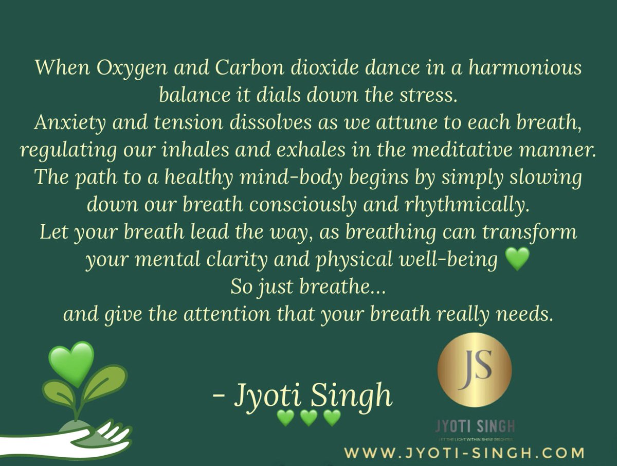 _Jyoti_Singh's tweet photo. #justbreathe 

#breathe #wisdomwednesday 💚

#mentalhealth #emotionalhealth #BreathAwareness #Mindfulness #BreatheInBreatheOut #StressRelief
#Meditation #MindBodyBalance #SelfCare
#MentalWellness #BreatheEasy #wellnessjourney https://t.co/jMg3T8rMTE