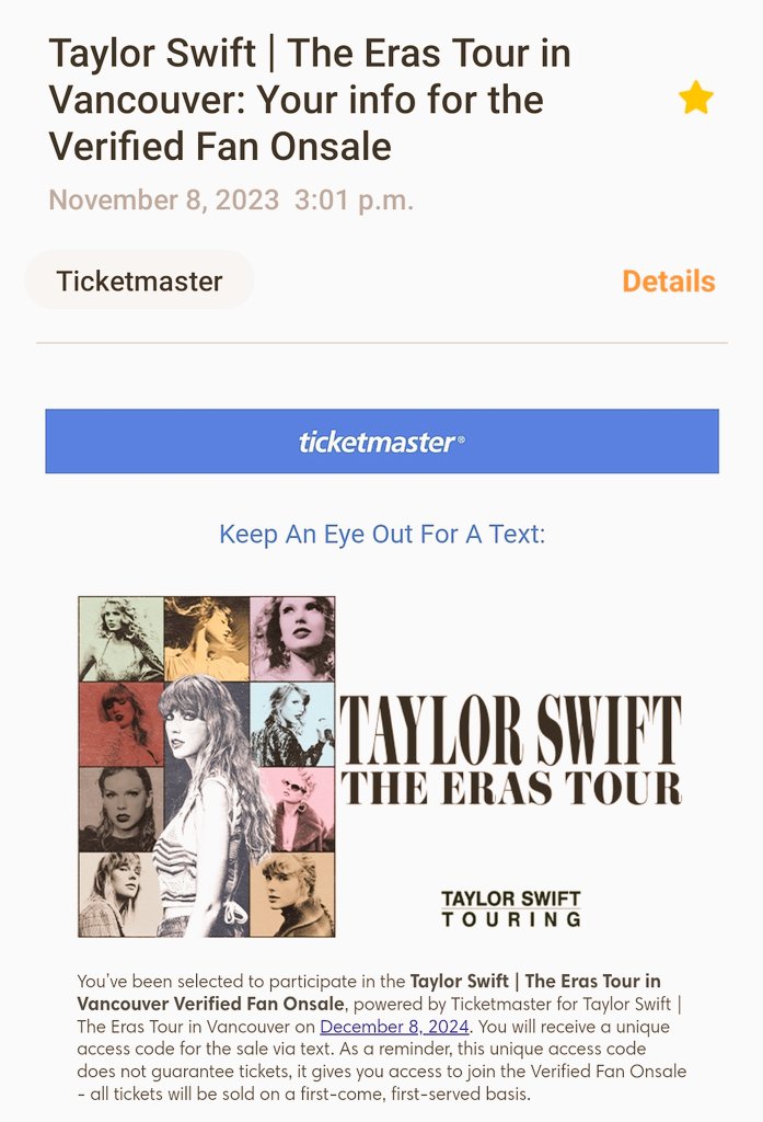 snowflake371's tweet photo. So apparently giving up is the way to get tickets because WOW there's a chance! Good luck to other Swifties 🥺🙏
#Ticketmaster #ErasTourtickets #ErasTourVancouver #Vancouver https://t.co/2XNN5mdfci