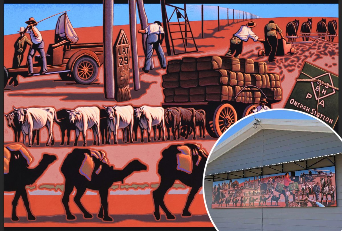 🎨The Tibooburra Museum's facade has been beautifully reimagined by local artist Clark Barrett, whose latest mural captures the essence of Corner Country. 🏛️Discover the story behind the mural here: barriertruth.com.au/corner-country… #ClarkBarrett #TibooburraMuseum #CornerCountryHeritage