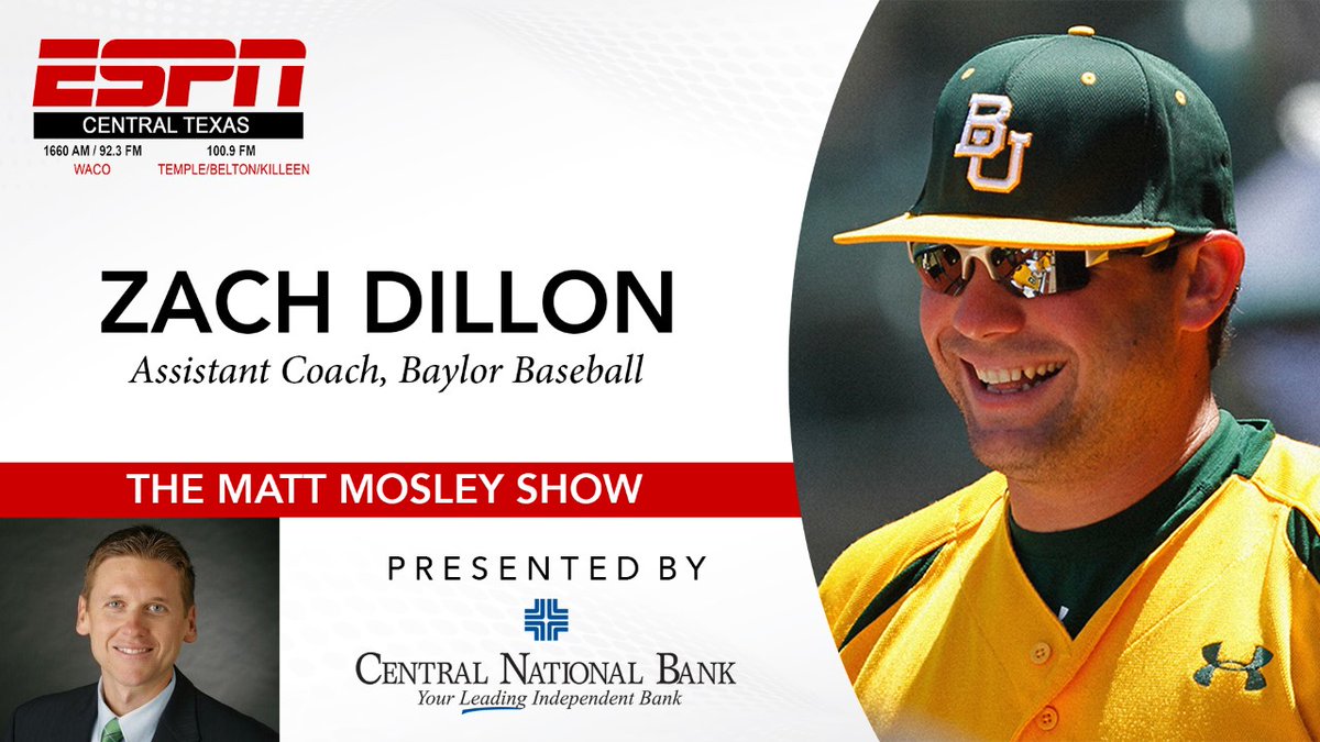 ESPN Central Texas (@1660espn) on Twitter photo .<a href="/MattMosley/">Matt Mosley</a> talks with <a href="/BaylorBaseball/">Baylor Baseball</a> assistant coach & recruiting coordinator Zach Dillon <a href="/CoachDillon21/">Zach Dillon</a> on National Signing Day. Coach talks today's signings & says "what we've got in this class is tremendous balance." Plus, Coach on Cody Bradford. podserve.fm/episodes/12058⦠.<a href="/MattMosley/">Matt Mosley</a> talks with <a href="/BaylorBaseball/">Baylor Baseball</a> assistant coach & recruiting coordinator Zach Dillon <a href="/CoachDillon21/">Zach Dillon</a> on National Signing Day. Coach talks today's signings & says "what we've got in this class is tremendous balance." Plus, Coach on Cody Bradford. podserve.fm/episodes/12058ā¦