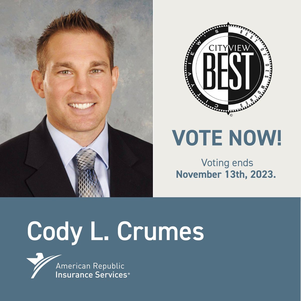 CrumesInsurance's tweet image. I am so thankful to all of you for the support. If you'd like to help me win Top Insurance Agent click the link below and scroll to #242 and input "Cody L. Crumes - American Republic Insurance Services”

Link to voting...

surveymonkey.com/r/XXGW7P6