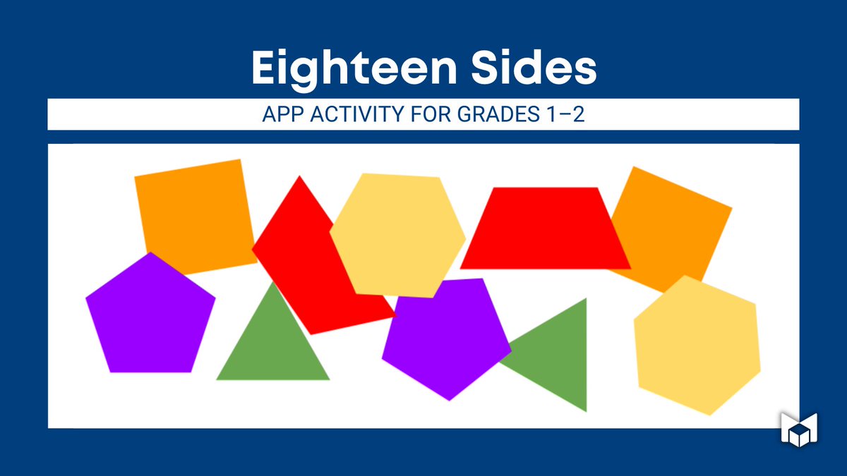 MLCmath's tweet photo. How can you make a group of shapes that has a total of 18 sides? Use this app activity for Grades 1–2 to explore this question. https://t.co/9YgrbFg72C #AppActivities https://t.co/jZwfatlj0A