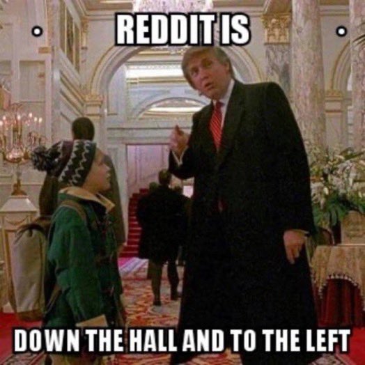 donald trump giving kevin directions home alone impact font reddit is down the hall and to the left