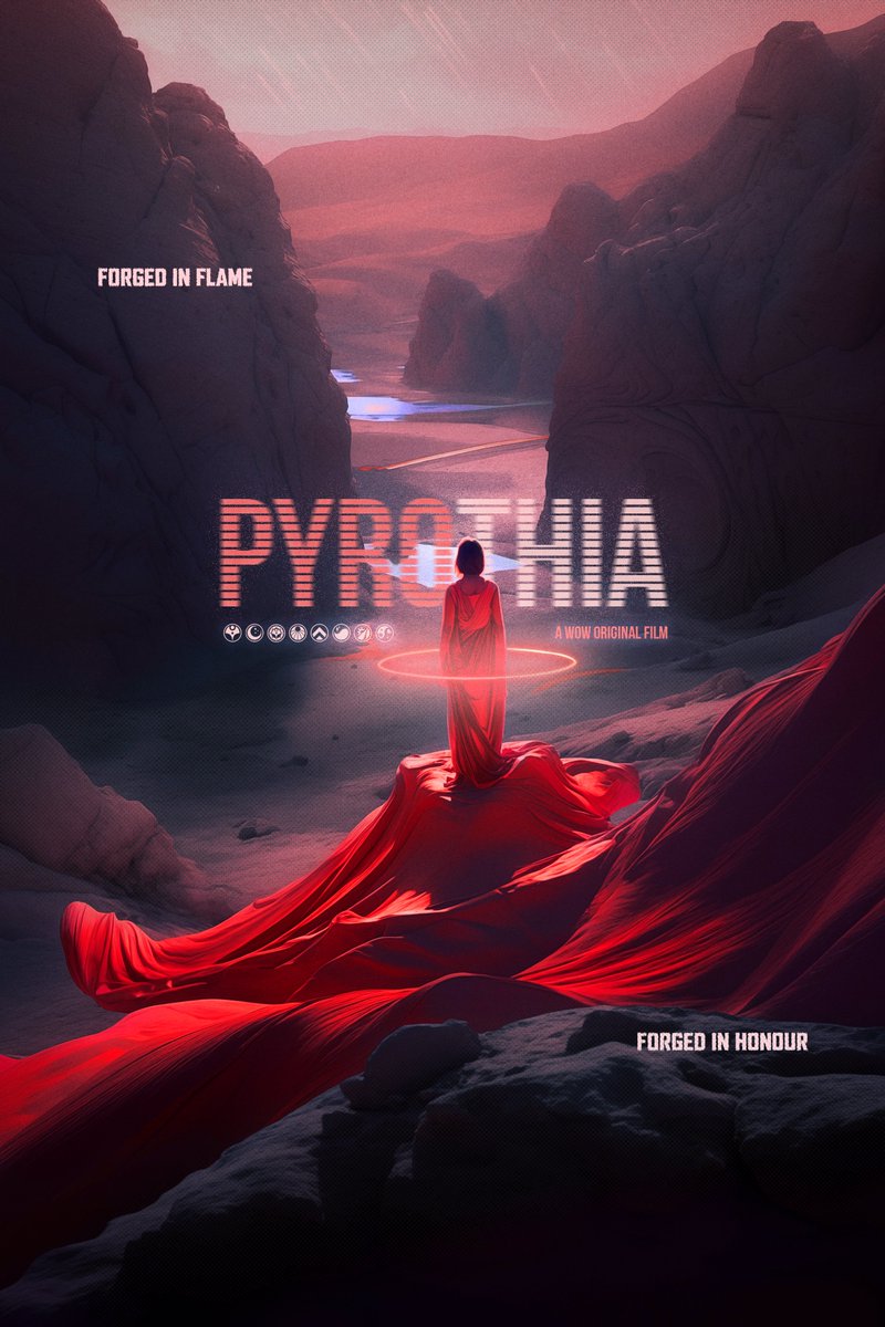 Benblenner's tweet image. My entry for the @worldofwomennft ai art contest. 

A mock film poster for the WoW original film 'PRYOTHIA'

MidJourney + Photoshop combined.
Process is in the comments.

#WoWArtfestContest