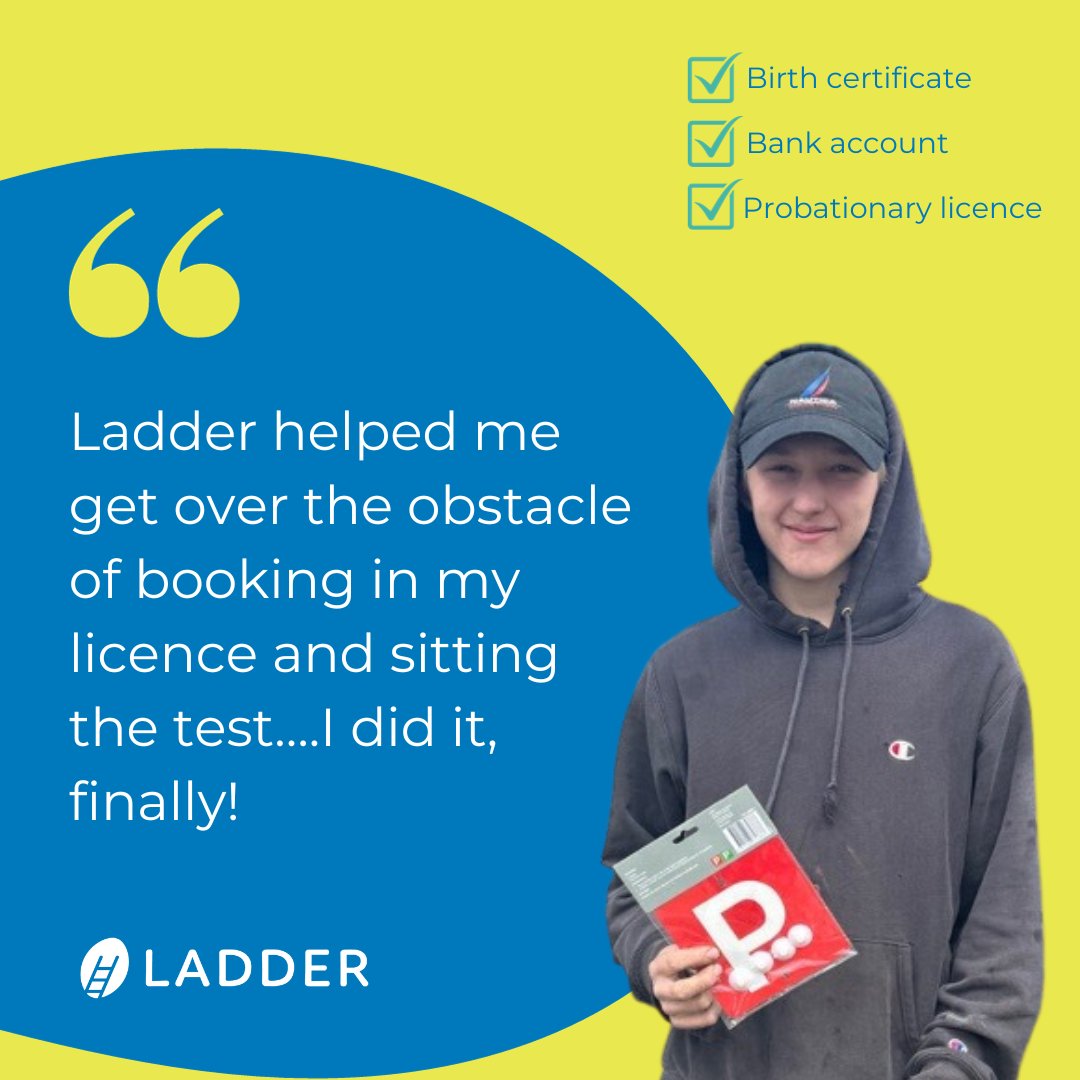 Ladder supports program participants to obtain key documents such as bank accounts and driver’s licenses to assist them in gaining employment. Ladder helped David get his Probationary licence so he can now travel between sites in his new job. Read more at ladder.org.au/News/equipping…