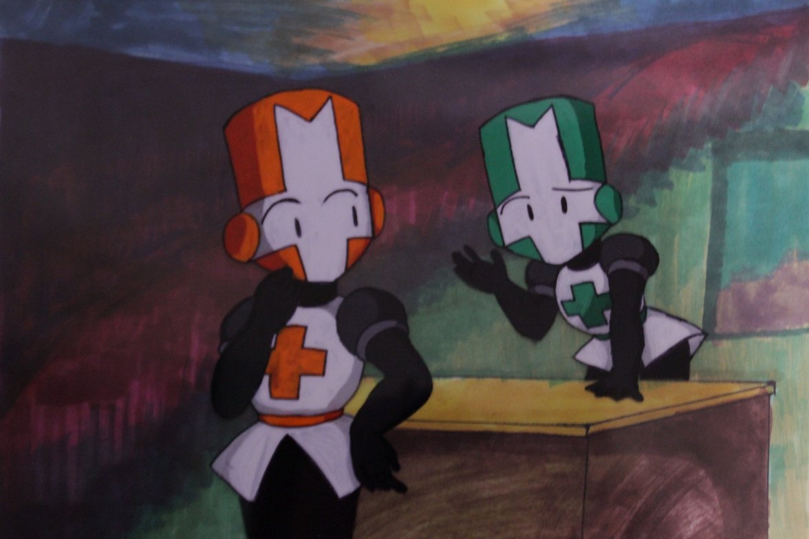 KokoroHatsaru's tweet image. made again cel art but now with actual acetate paper, Im not good at bgs, but I'll improve in the future :]
btw couldnt take his photo with my cellphone cuz quality so used my Canon camera yippeeee #castlecrashers #animationcel #90sanime #80sanime #retroanike #oldschool