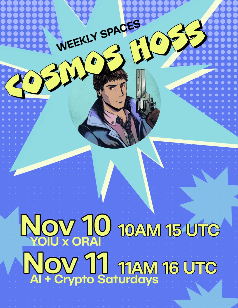 HOSS_ibc's tweet photo. Friday and Saturday Spaces
https://t.co/JzarAJ0m5p
https://t.co/EaRFxj0GgX
#CosmosHOSS Spaces https://t.co/lE11FSDic3