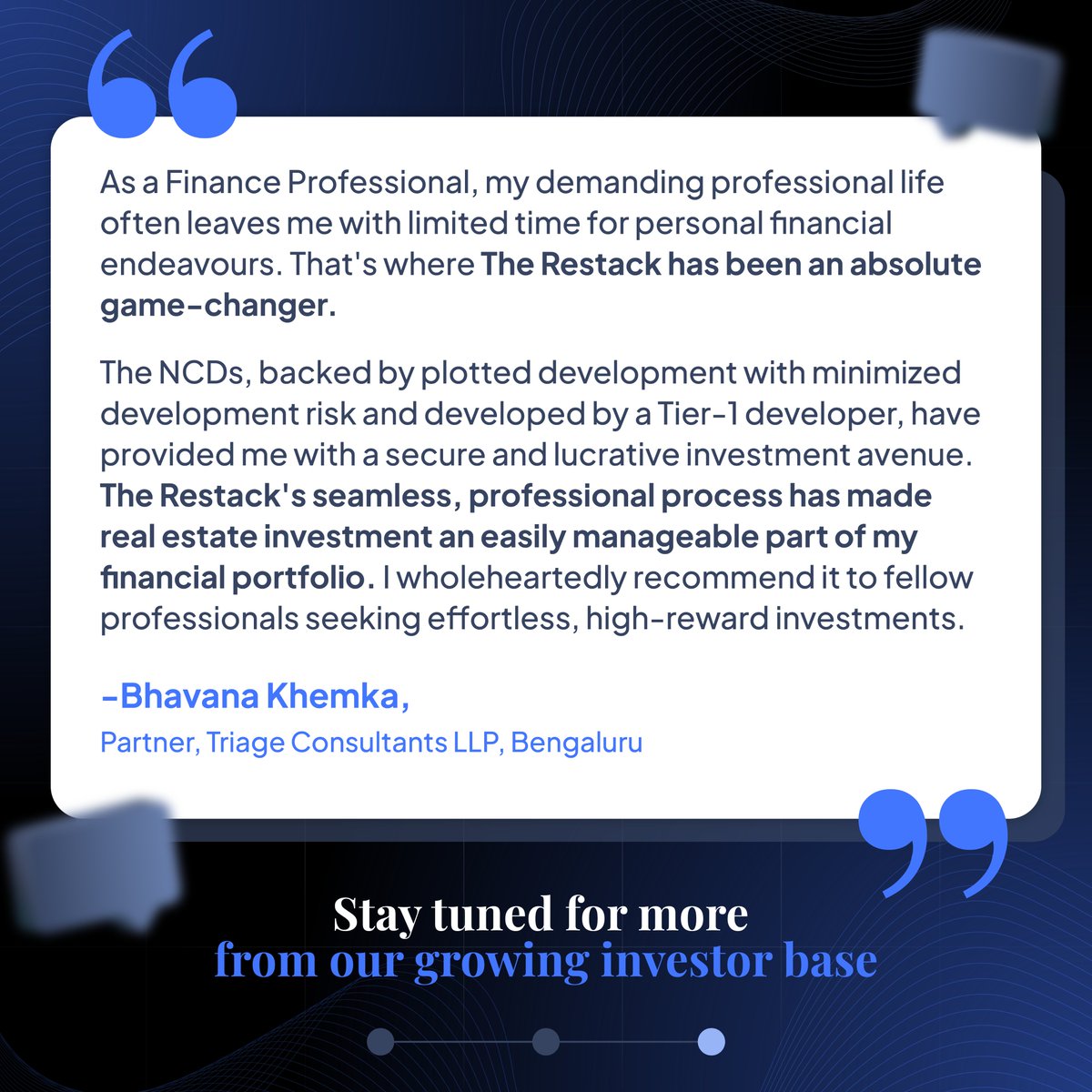 restackofficial's tweet image. Discover The Restack: Simplifying Real Estate Investing!

Hear what our Valued Investors Have to Say about us.

Join The Restack today for up to 16% IRR with regular income.

#RealEstateInvesting #TheRestack #FinancialFreedom #NCD