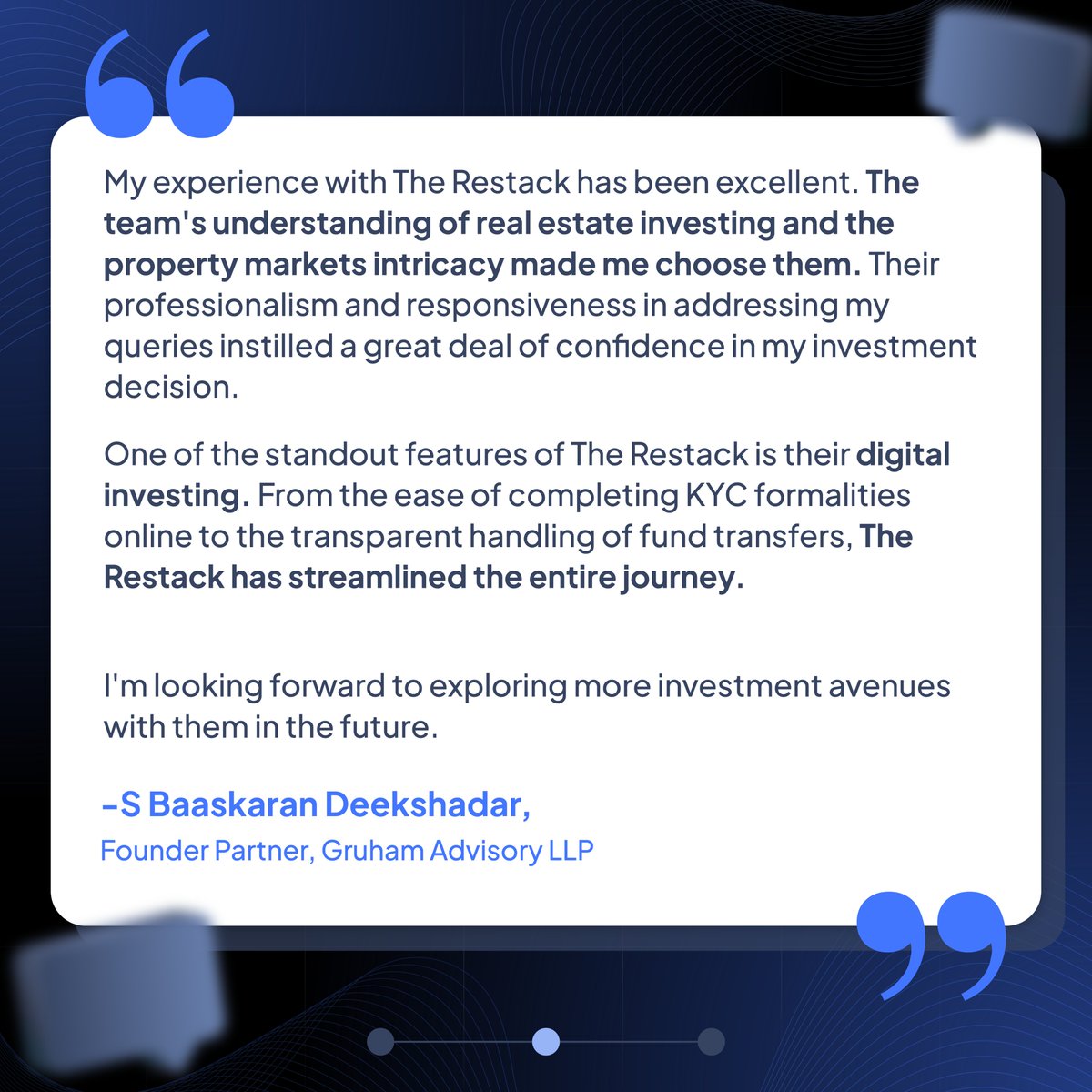 restackofficial's tweet image. Discover The Restack: Simplifying Real Estate Investing!

Hear what our Valued Investors Have to Say about us.

Join The Restack today for up to 16% IRR with regular income.

#RealEstateInvesting #TheRestack #FinancialFreedom #NCD