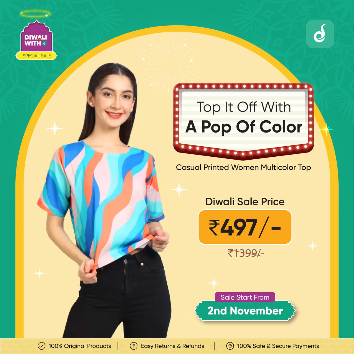 Dikazo_Official's tweet photo. Add a pop of color to your wardrobe with this casual printed women's top! So what are you waiting For? Order yours Today.#printedtop #womenstop #multicolortop #casualtop #fashion #style #Dikazo #Onlineshopping
visit- https://t.co/3QOdyLA7vh https://t.co/XsYJiYZ3LA