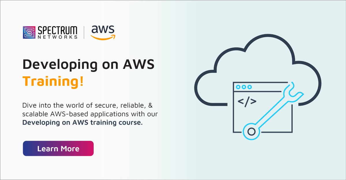 specntapac's tweet image. Master the art of working with #AWS code libraries, SDKs, and IDE toolkits with our Developing on AWS training course. Enroll now!
Contact us: apac.mc@specnt.com
Know More: shorturl.at/jnoDZ
#AWSdevelopment #AWScode #appdev #AWStraining #AWSpartner #cloud #SpectrumNetworks