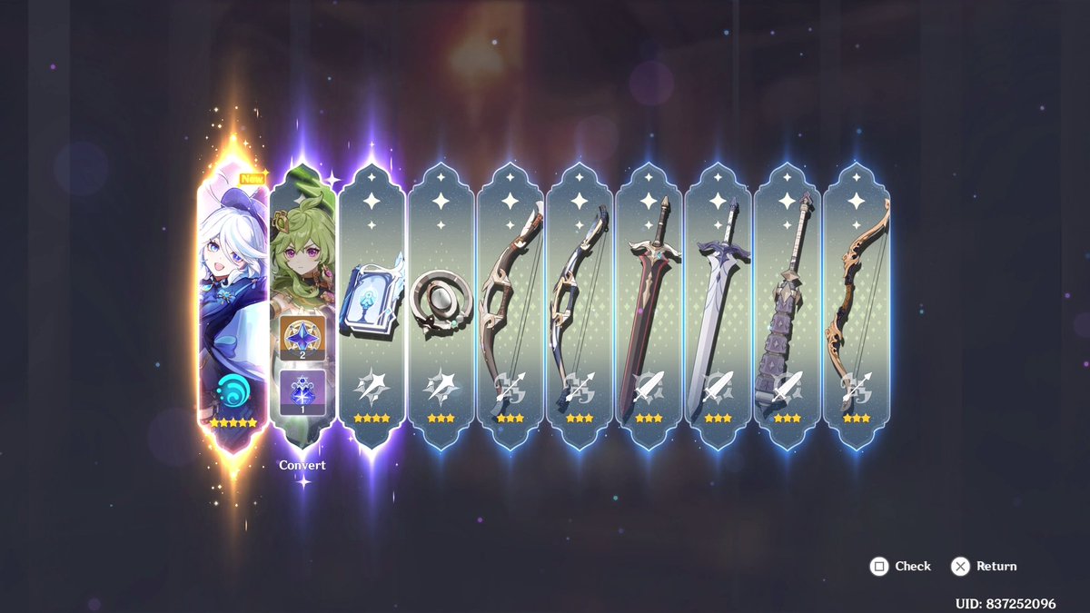 takasakinozomi's tweet photo. FLASH Genshin Impact Welkin Giveaway via Codashop UID ONLY 

rules: 
- RT to enter 
 I also stream on  https://t.co/amZZpTy3w6 !

FOR THE FIRST TIME IN MY LIFE I WON THE WEAPON BANNER &amp; SHE CAME EARLY.... THANK YOU FURINA BEST ARCHON..... 😭😭🫶🫶

Ends tomorrow! Good luck 🥳 https://t.co/cCsVvQ6XA3