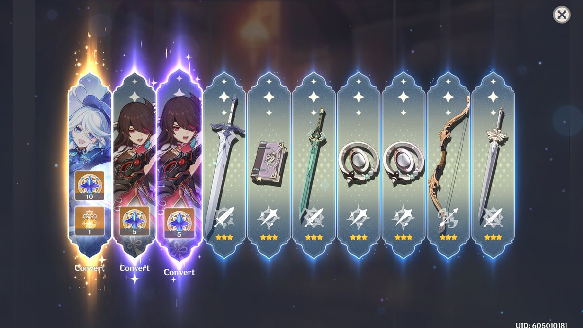 Lost my initial 50/50, but was already at ~60 pity and saved up 250 wishes for Furina. Ended with C1 and her wep with 60 wishes to spare, finally breaking my bad luck streak.  #Furina📷 #GenshinImpact📷