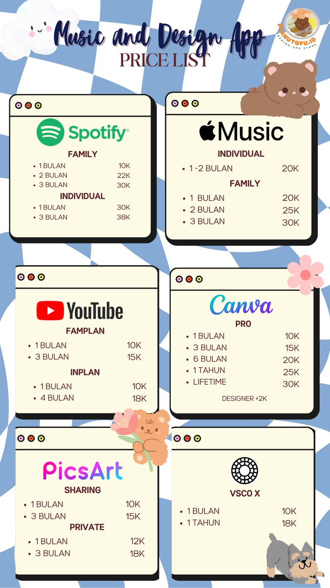 peanutofu_os's tweet photo. [READY APK PREMIUM]
Netflix, disney+, viu, vidio, HBO GO, amazon prime, spotify, youtube, canva, vsco dll🤩

Testimoni : https://t.co/vJgYp7cZ5g
PRICELIST TERTERA DI BAWAH👇👇

#wts #wtb #zonauang #gadiskretek #netflix #spotify https://t.co/bDbcmrckcE