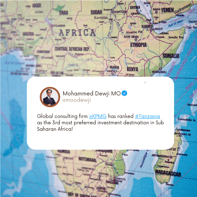 MeTL_Group's tweet photo. #Tanzania is on the global map as the 3rd most preferred investment destination in Sub Saharan Africa. At MeTL, we're excited for what's ahead!
#Mo #MeTL #MoQuotes #MoTweets #MooDewji #MoTunagusaMaishaYako https://t.co/9zBBl3vUos