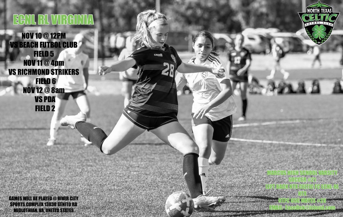 I’ll be playing in the ECNL-RL Virginia showcase this weekend. Come out and support me and my team!!!💚🤍💚 #celtic