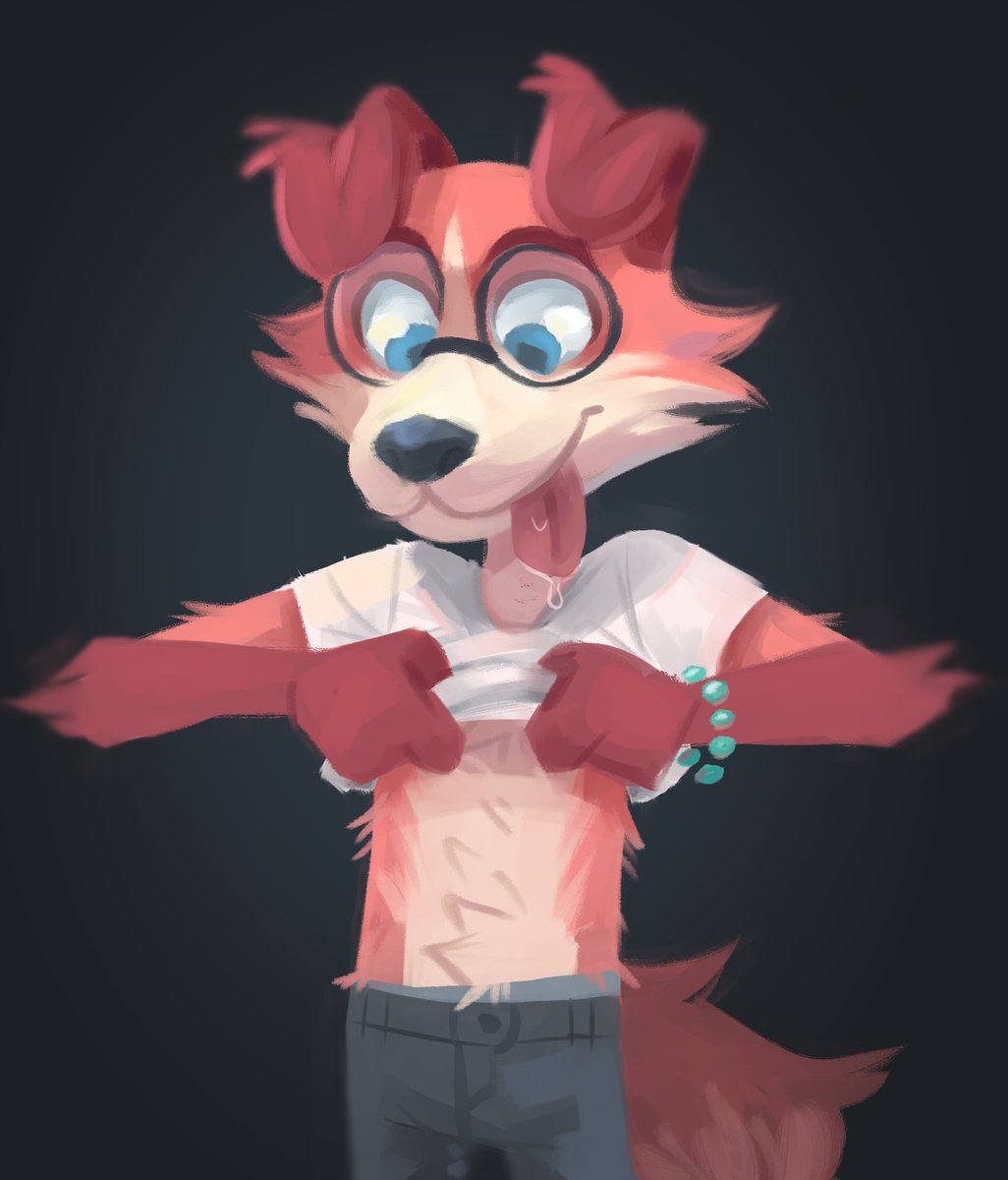 give him some pats for tummy day 👋