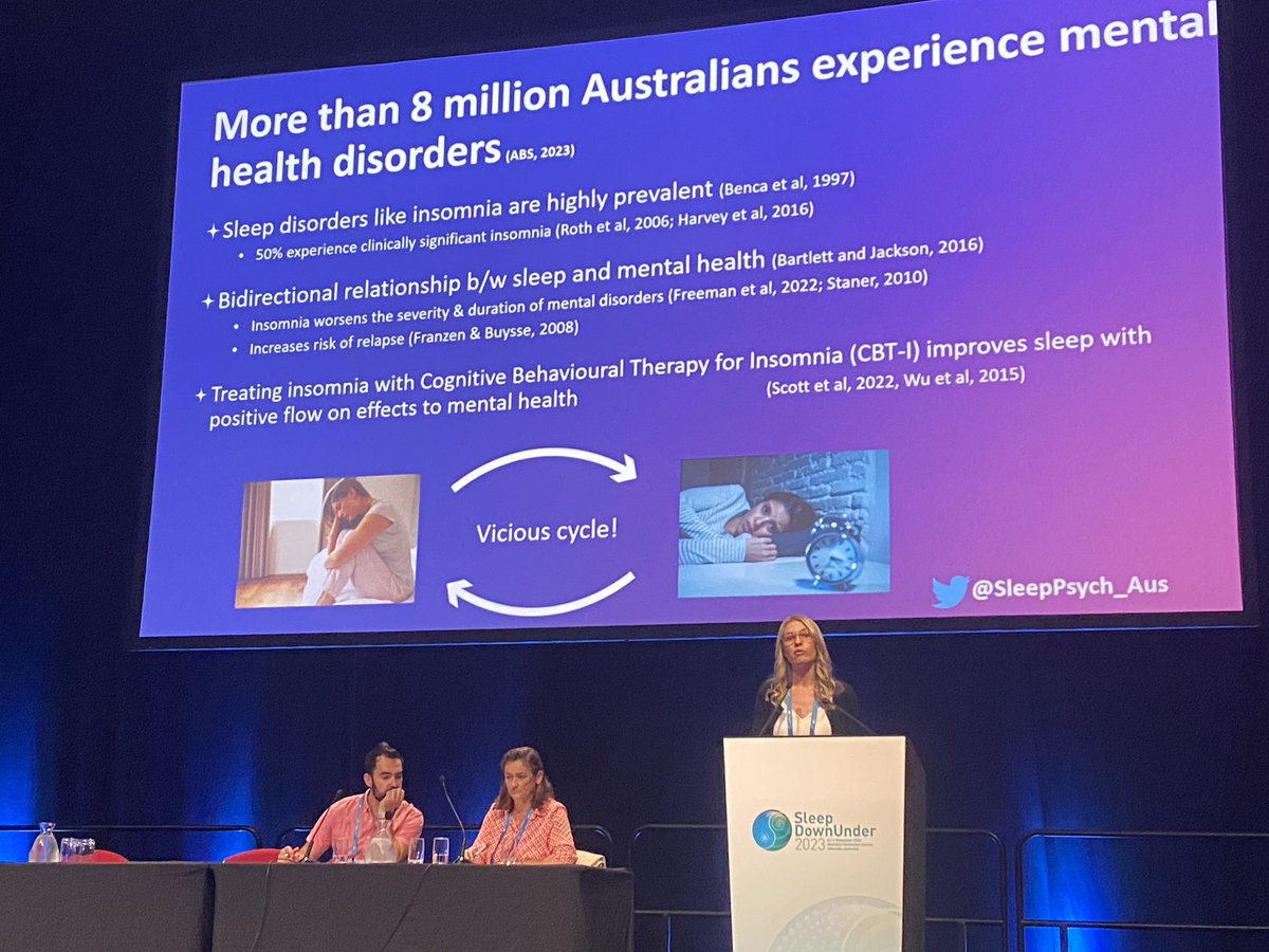 DrSleepPsych's tweet photo. New Investigator session! Well done @SleepPsych_Aus on a fantastic opening talk - Disseminating sleep education to psychology programs #SDU23 https://t.co/jQYTuzd4NQ