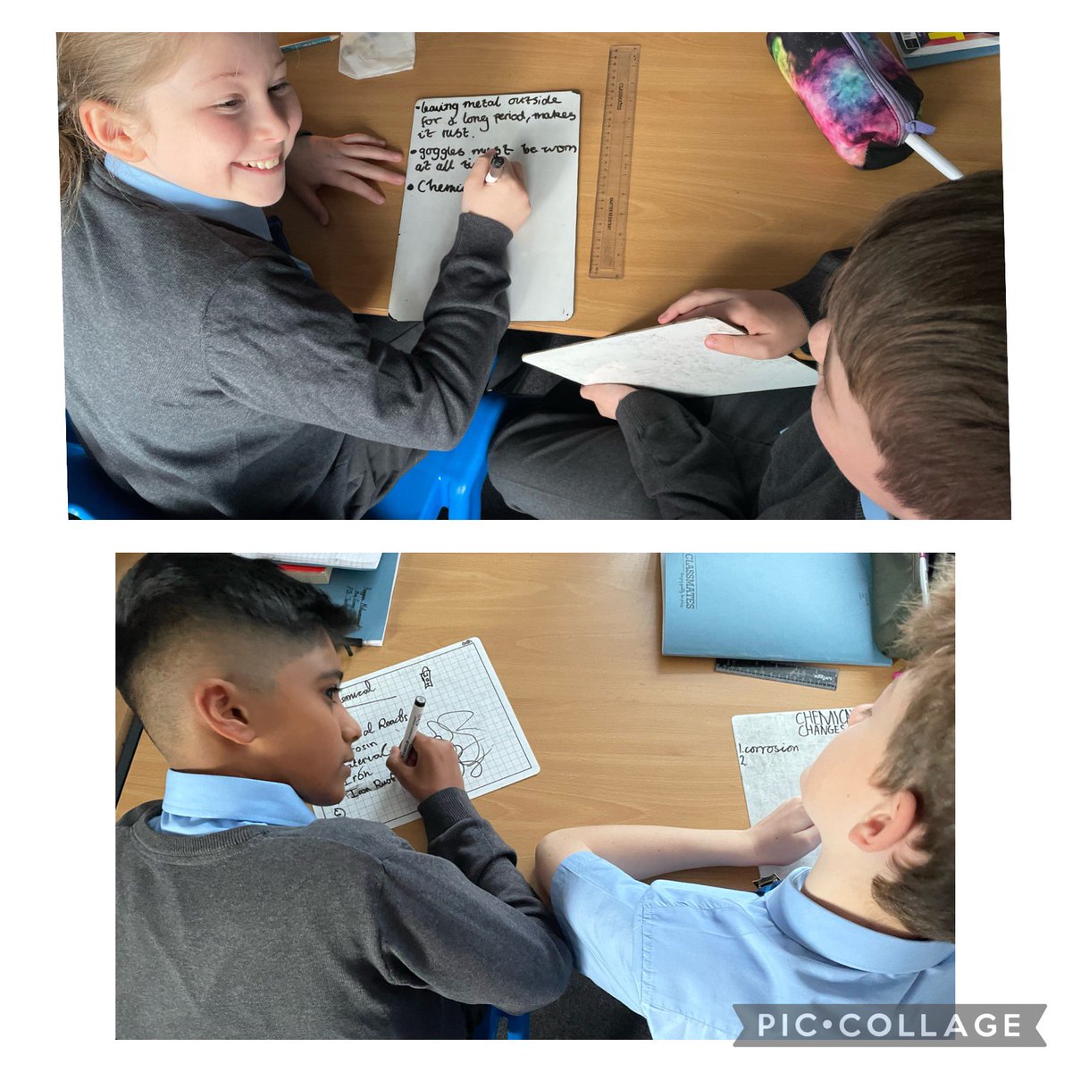 StJosephsERC's tweet image. A new STEM topic for p7 today- Materials: Chemical Changes. A great opportunity to discuss prior knowledge with a partner and to build on yesterday’s lesson on Rusting with the St Ninian’s young STEM leaders. 🧑‍🔬👩‍🔬🧪#ERCSTEM