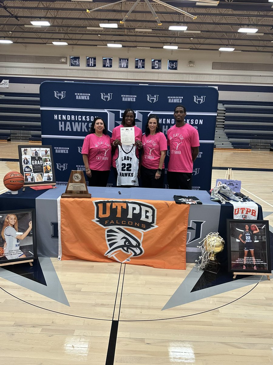 HHSHawkVball's tweet photo. Thank you @UTPB_WBB for honoring Tatyanna with a honorary scholarship to play basketball for the lady Falcons. Special thank you to Coach Boothe and the University of Texas Permian Basin …words just can’t express how grateful we are for this wonderful opportunity. https://t.co/4g67NQ4UwZ