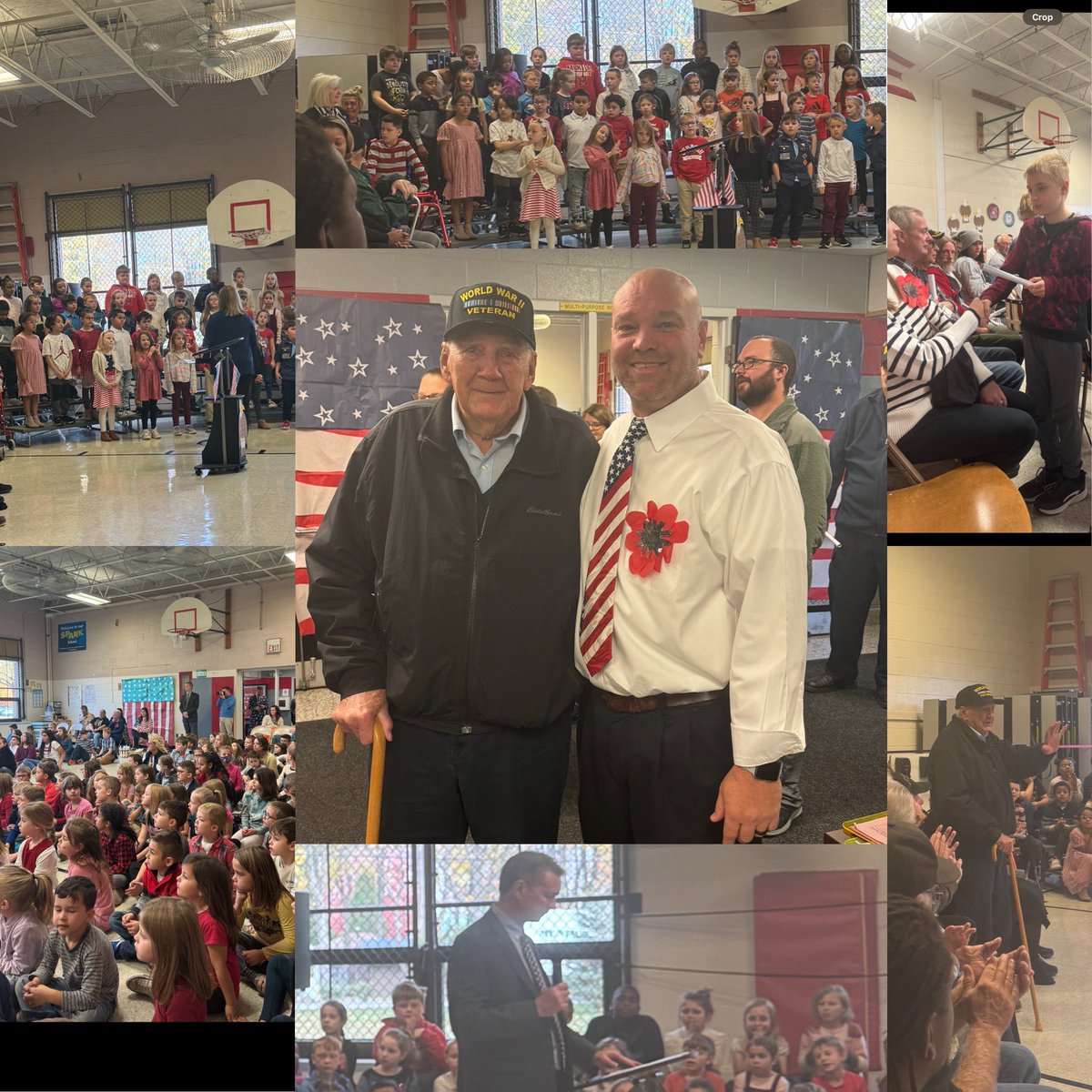 RussoTeach's tweet photo. What an honor to be able to speak at Sterling Morton today! Proud moment as a veteran to share my story with all those K-5th graders. It was amazing!!! Got goose bumps looking at the student decorations for Veterans Day! huge S/O to Mr. Porter for this opportunity @MortonFRIENDS https://t.co/ZrHDjJjyu5