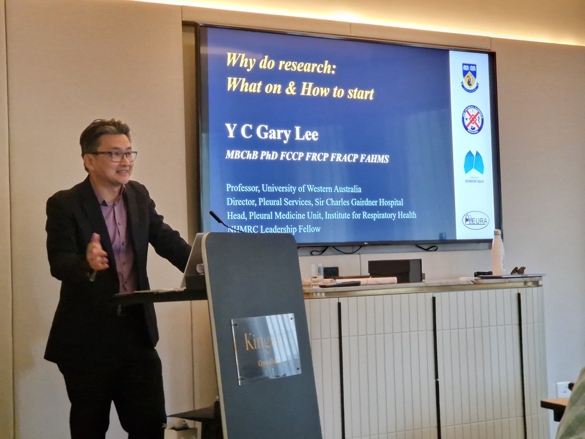 An incredibly inspiring lecture by Professor <a href="/YCGaryLee/">Y C Gary Lee</a> at the <a href="/HMRIAustralia/">Hunter Medical Research Institute (HMRI)</a> Inaugural Asthma and Breathing programme meeting on why research is so important with insights on how to start. The smallest projects with minimal resources can have a huge impact on patient care!