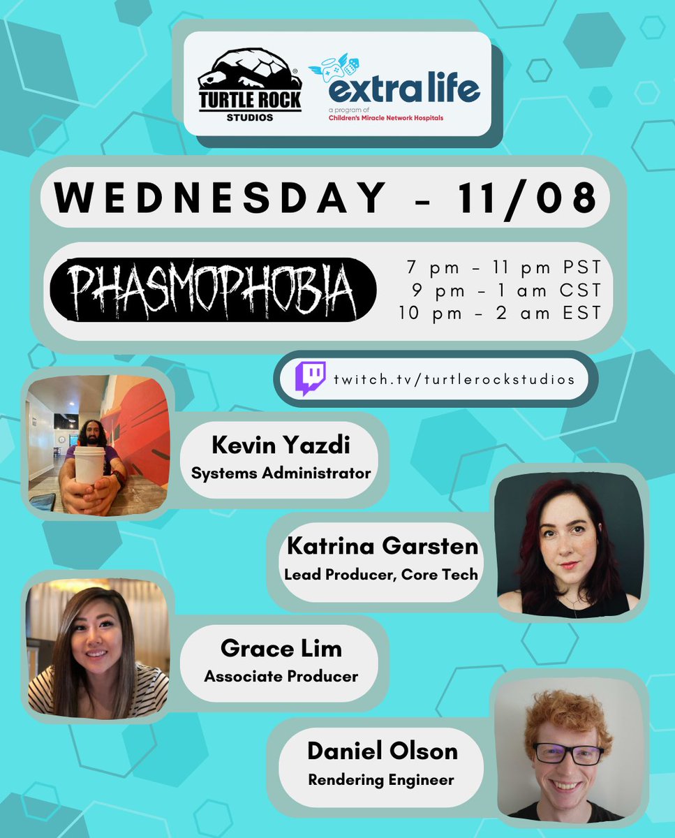 Phasmophobia tonight with the TRS Crew! Day Three of gaming for charity starts at 7 pm PST!
bit.ly/47tQA6d
#TRSdevlife #extralife