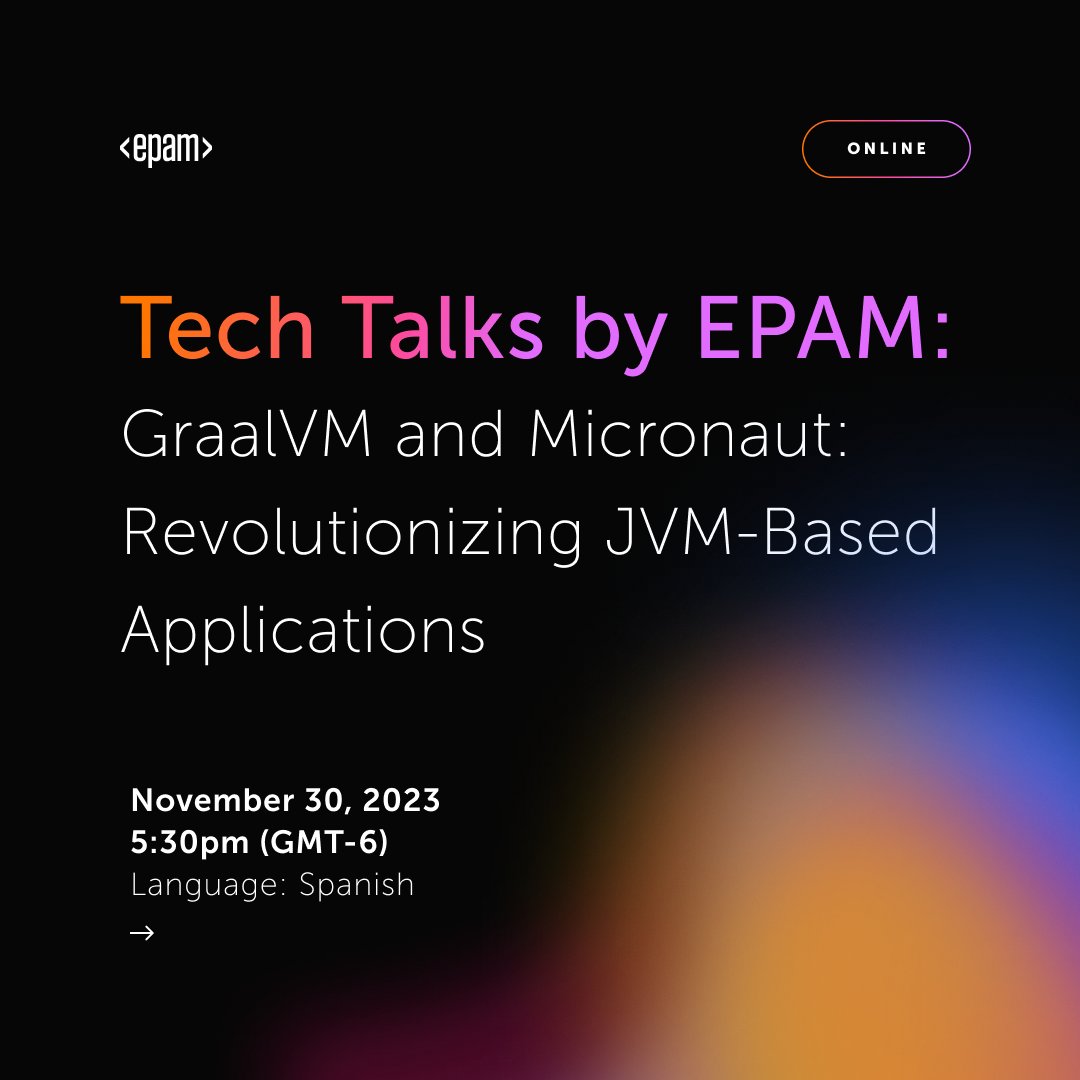 EPAM_Mexico's tweet photo. The future of Java Development is here!
Do you want to create faster, more efficient, and scalable Java applications?
Don't miss this opportunity to learn about the technologies that are changing Java Development!
Register today here: https://t.co/QyppN4xuV5 https://t.co/aYOp0g2M6w