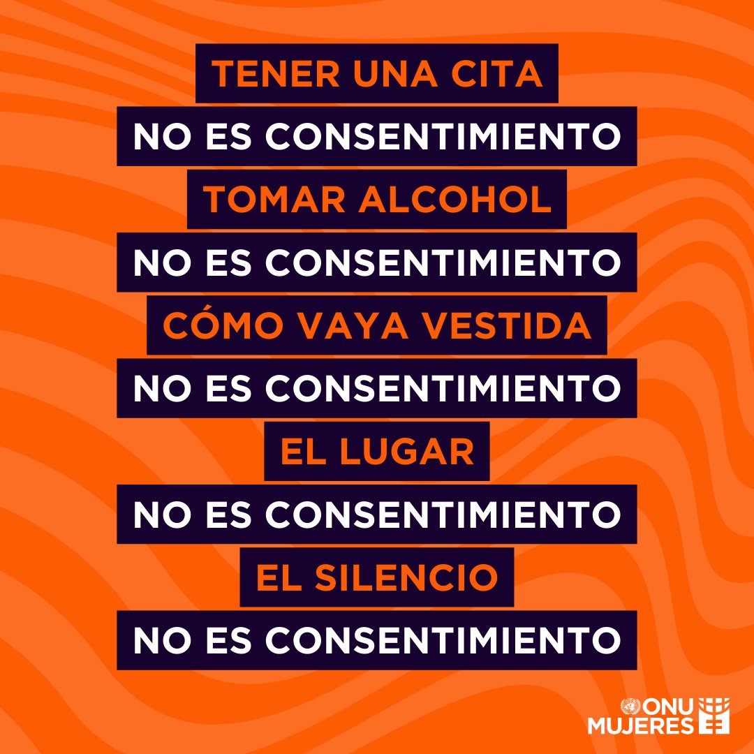 No hay límites difusos cuando se trata del consentimiento. 👇 #NoHayExcusa

El próximo 25 de noviembre ¡#Únete al Día Internacional de la Eliminación de la Violencia contra las Mujeres y a los #16días de activismo! #NoHayExcusa